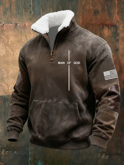 Ανδρική τέχνη πίστη περιστασιακή γούνινο κολάρο πυκνό μούστος