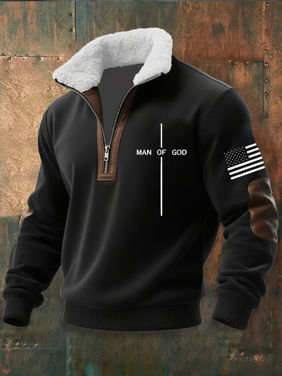 Ανδρική τέχνη πίστη περιστασιακή γούνινο κολάρο πυκνό μούστος