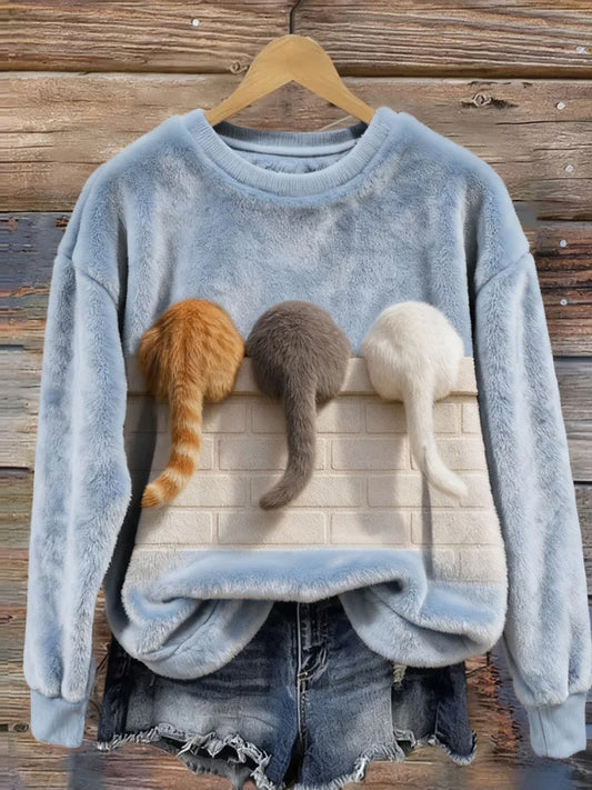 Γυναικεία Retro ζωική τέχνη εκτύπωση Casual Flannel κορυφαίο