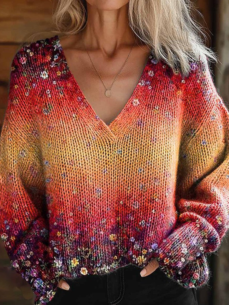 Γυναίκες Retro Bohemian άνεση πλεκτό πουλόβερ πλέξιμος