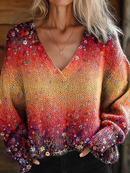 Γυναίκες Retro Bohemian άνεση πλεκτό πουλόβερ πλέξιμος