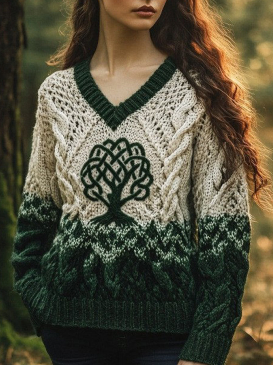 Γυναίκες Retro Bohemian άνεση πλεκτό πουλόβερ πλέξιμος