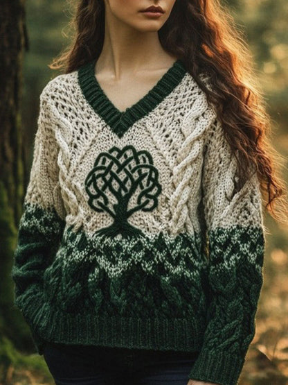 Γυναίκες Retro Bohemian άνεση πλεκτό πουλόβερ πλέξιμος