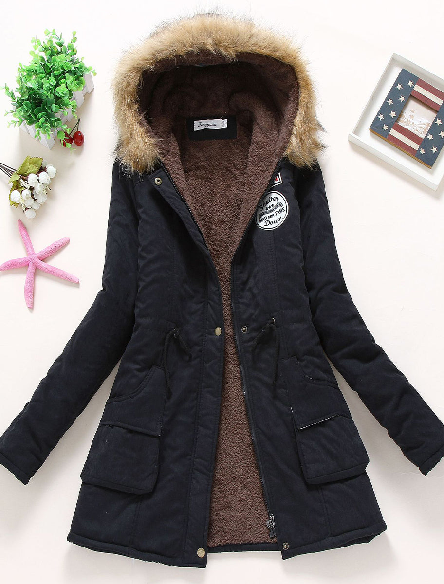 Γυναικείο Retro μεγάλο γούνινο γιακάλα αρνιού επένδυση παχύς χαλαρό παλτό