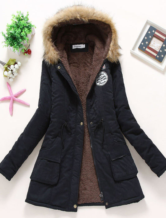 Γυναικείο Retro μεγάλο γούνινο γιακάλα αρνιού επένδυση παχύς χαλαρό παλτό