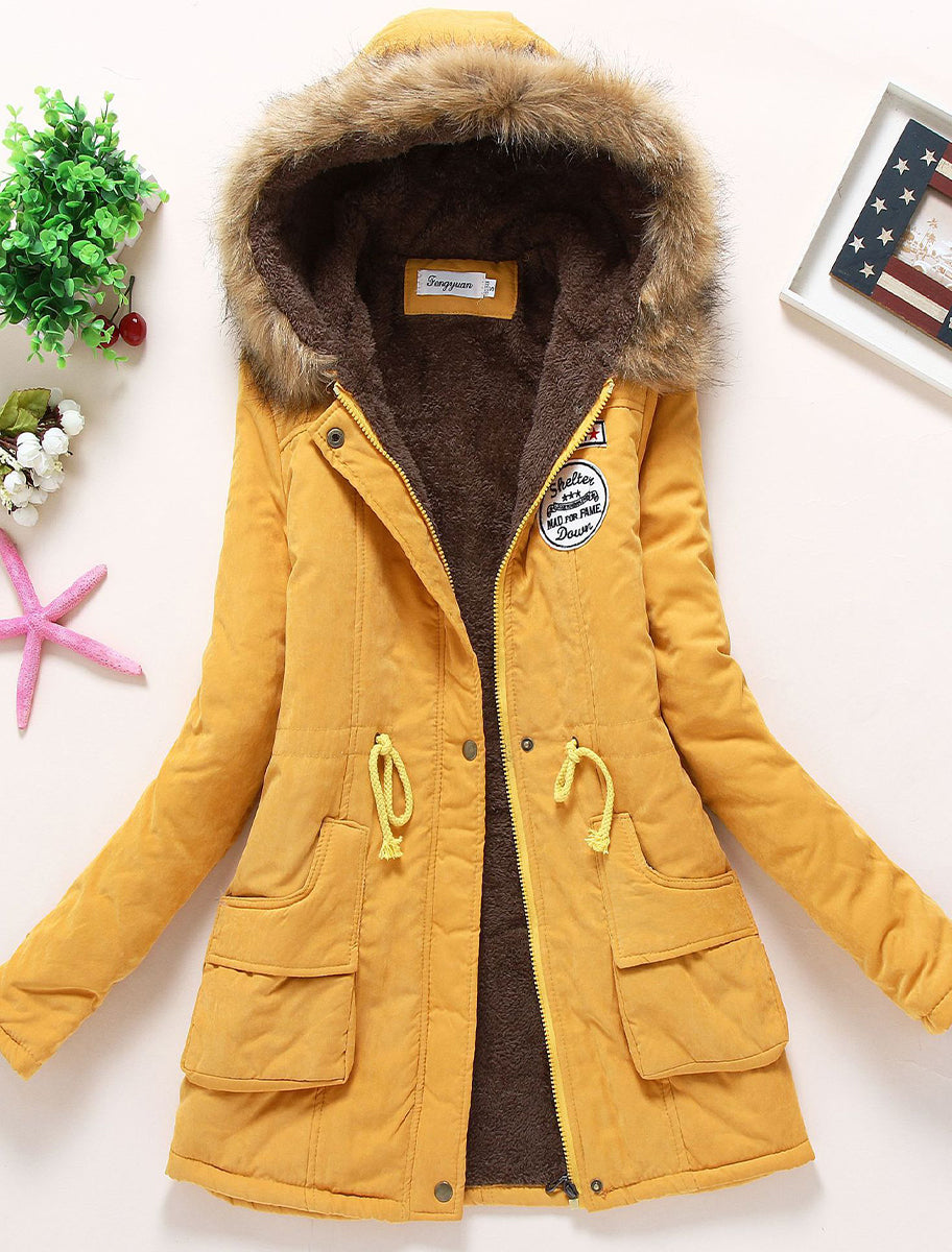 Γυναικείο Retro μεγάλο γούνινο γιακάλα αρνιού επένδυση παχύς χαλαρό παλτό