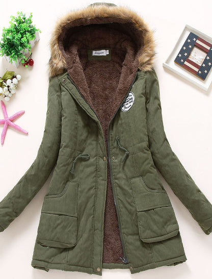 Γυναικείο Retro μεγάλο γούνινο γιακάλα αρνιού επένδυση παχύς χαλαρό παλτό