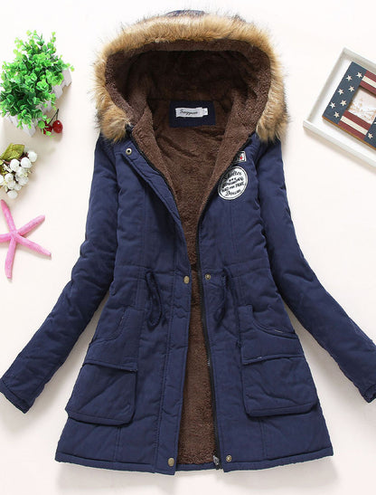 Γυναικείο Retro μεγάλο γούνινο γιακάλα αρνιού επένδυση παχύς χαλαρό παλτό