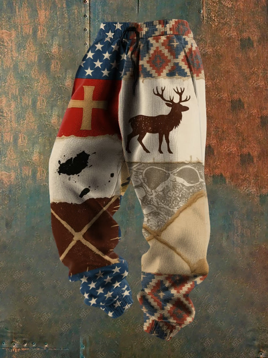 Ανδρική Retro Πίστη Εκτύπωση Χαλαρά περιστασιακά παντελόνια