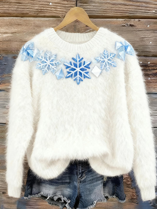 Γυναικών Retro Χριστουγεννιάτικη τέχνη Εκτύπωση άνετο Φλανέλ Φλαντούκι