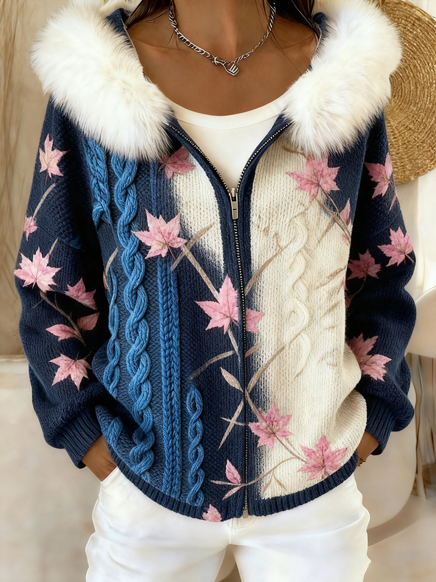 Γυναίκες Retro λουλούδια τέχνη άνετη άνετη ζακούλα