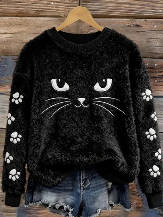 Γυναικεία Retro ζωική τέχνη εκτύπωση Casual Flannel κορυφαίο